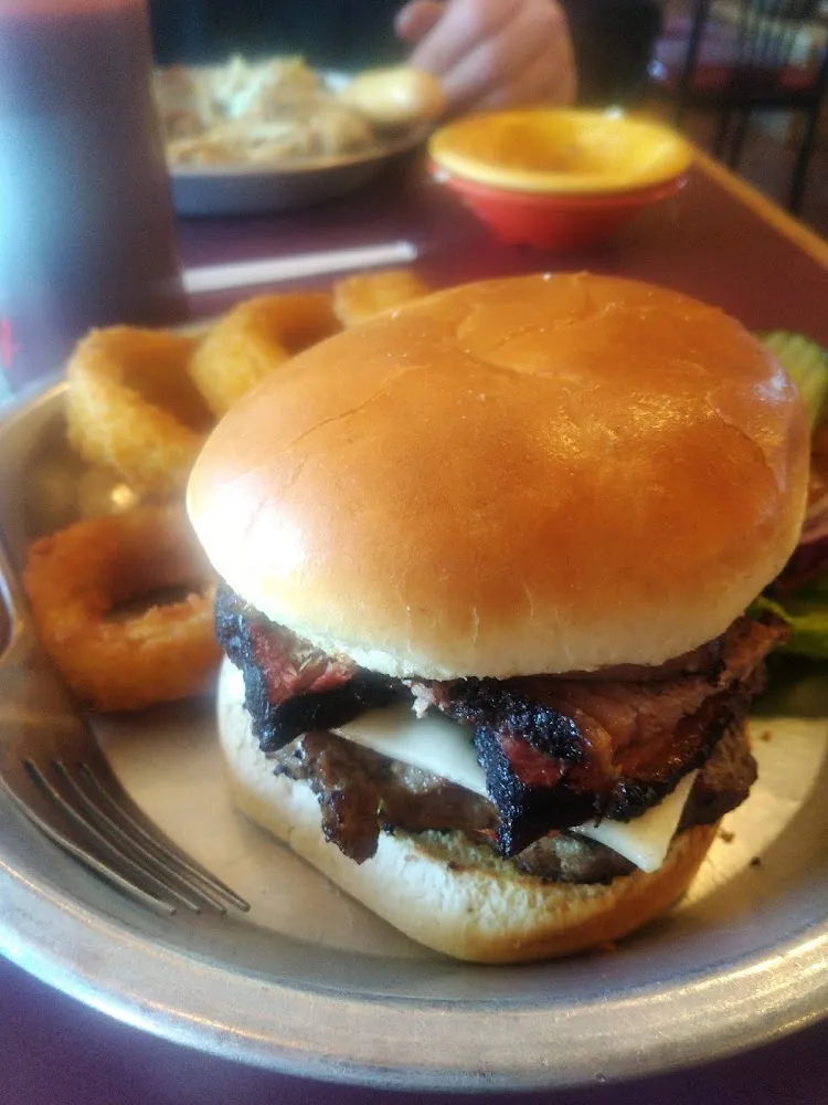 Burger with Brisket Plate